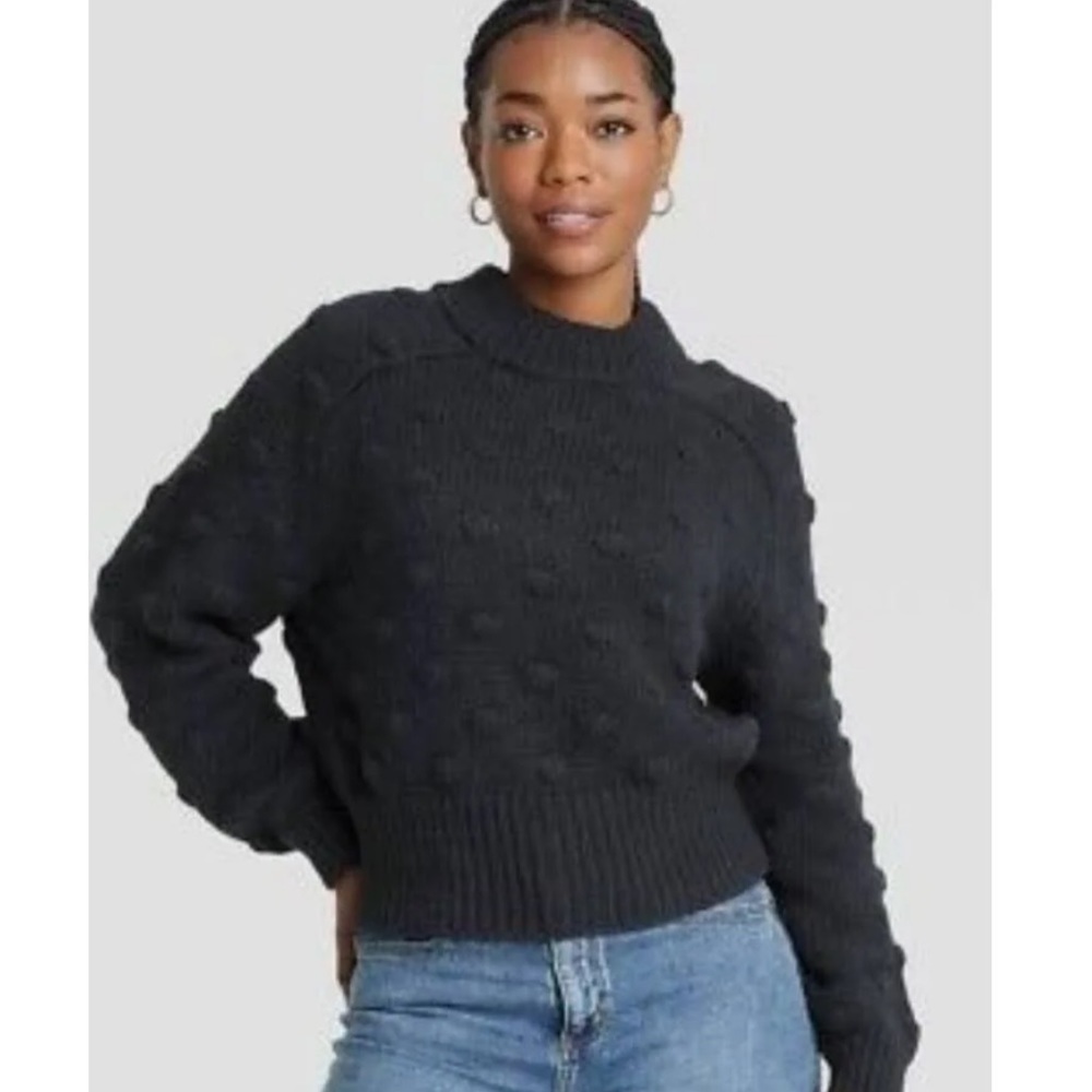 Universal Thread Women’s Navy Blue High Neck Bobble Pullover Sweater, size XS